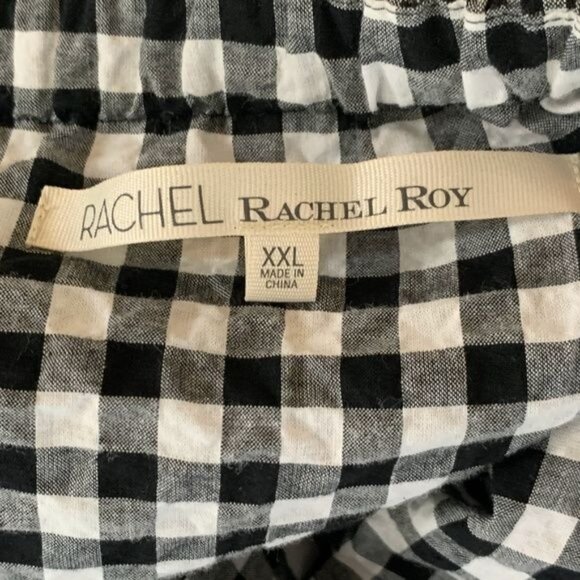 Rachel Roy XXL Gingham Plaid Off Shoulder Ruffle Peasant Sundress - Picture 3 of 11